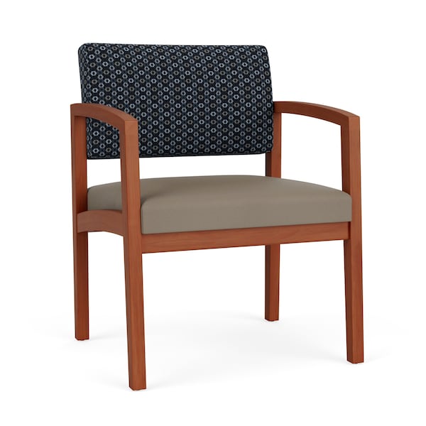 Lesro Lenox Wood Wide Guest Chair Wood Frame, Cherry, RS Night Sky Back, MD Farro Seat LW1201 - main